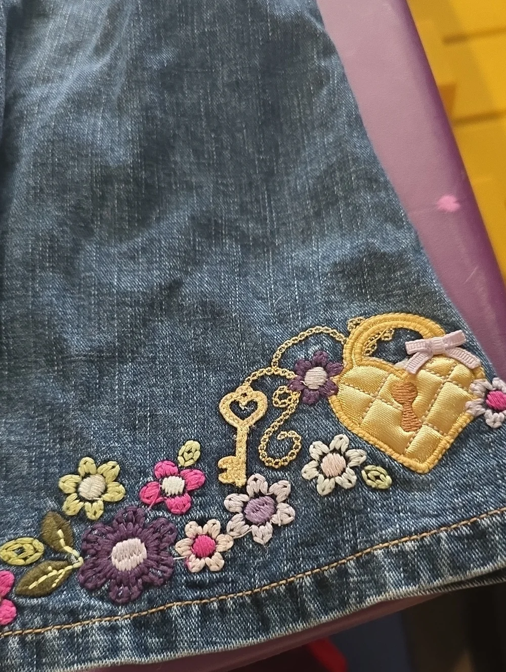 2006 Gymboree Royal Gardens Girls Denim Dress. 2t. Vguc
